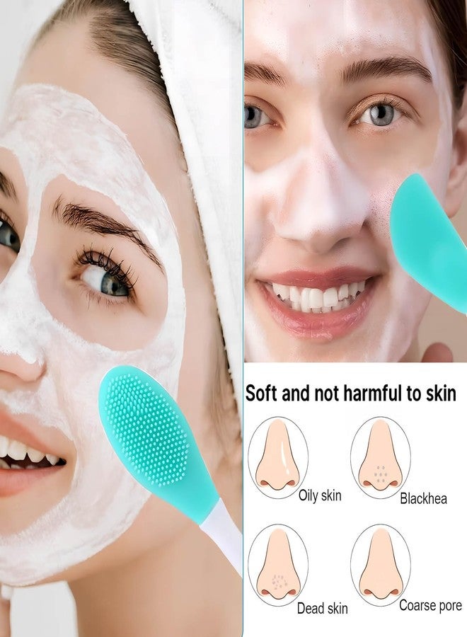 Qivorimith Facial Cleansing Brush,2 in 1 Silicone Face Scrubber for Exfoliating,Massaging,Remove Blackheads,Deep Pore Cleansing,DIY Mask - Image 3